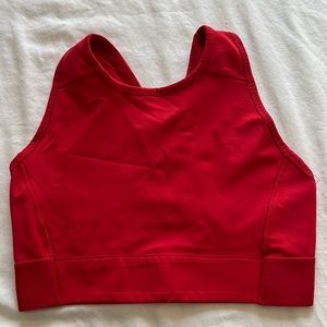 Red sports bra